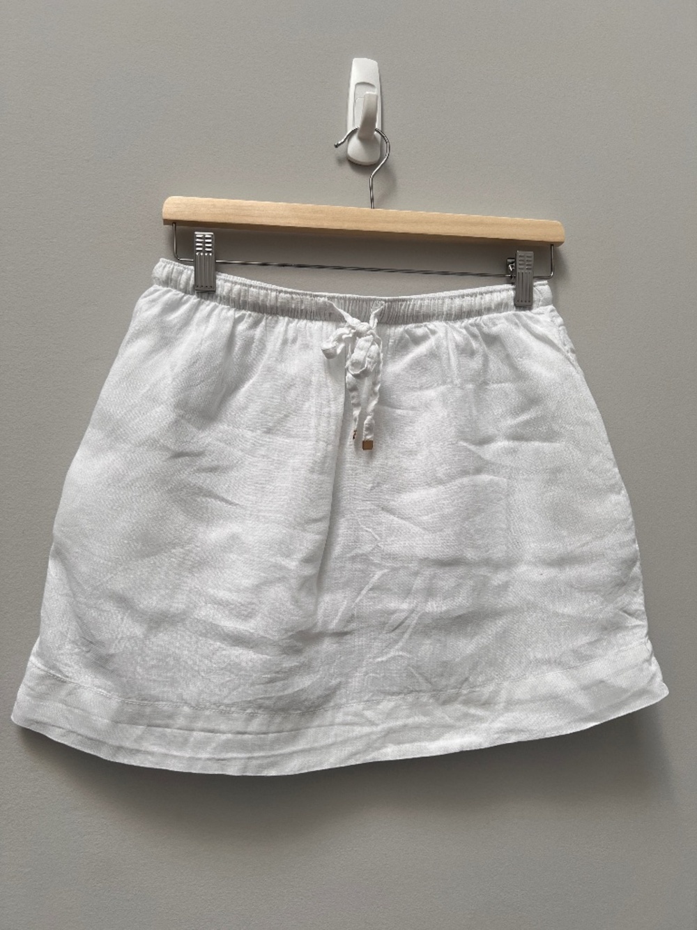 Linen skirt with built-in shorts